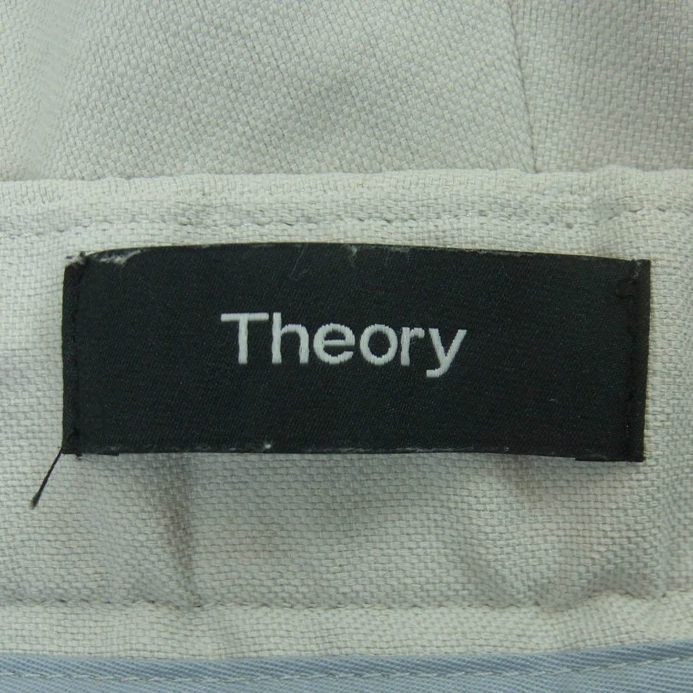 theory セオリー 09-1106457 コットン リネン混 スラックス パンツ イージーパンツ オフホワイト系 018 32【中古】