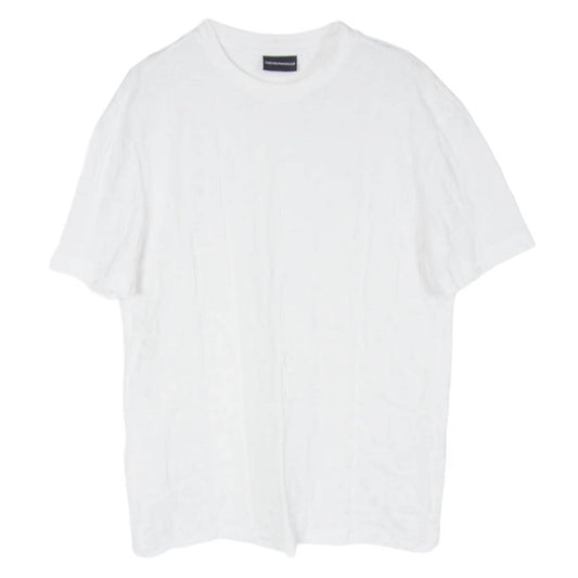 Emporio Armani エンポリオ・アルマーニ 6K1T66 1JGYZ エンボス ロゴ 総柄 半袖 カットソー Tシャツ ホワイト系 L【中古】