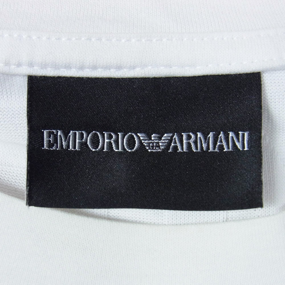Emporio Armani エンポリオ・アルマーニ 6K1T66 1JGYZ エンボス ロゴ 総柄 半袖 カットソー Tシャツ ホワイト系 L【中古】