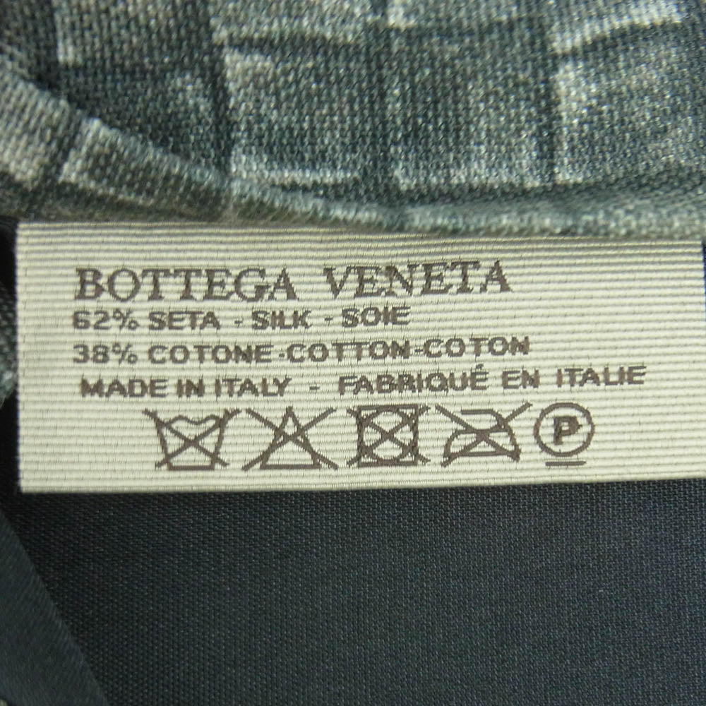 BOTTEGAVENETA ボッテガヴェネタ Intrecciato イントレチャート イタリア製 ネクタイ シルク コットン グレー系【中古】
