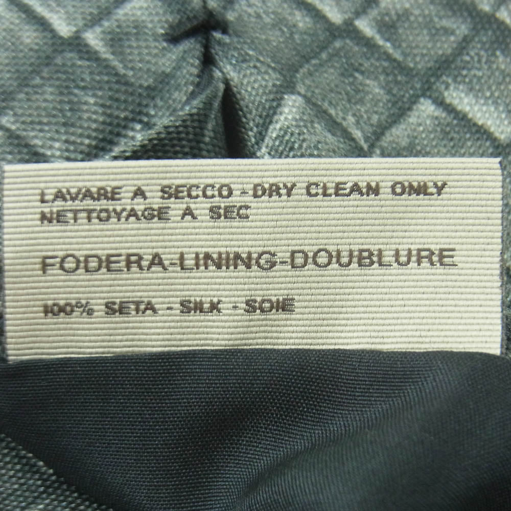 BOTTEGAVENETA ボッテガヴェネタ Intrecciato イントレチャート イタリア製 ネクタイ シルク コットン グレー系【中古】
