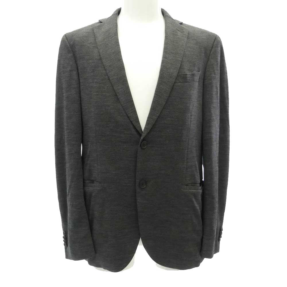 HUGO BOSS ヒューゴボス REDA社製 セットアップ スーツ Super120 スリムフィット ストレッチ ジャージー 2Bテーラードジャケット パンツ 2ピースセット グレー系 48【中古】