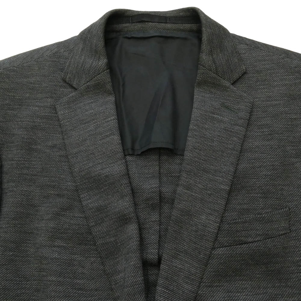 HUGO BOSS ヒューゴボス REDA社製 セットアップ スーツ Super120 スリムフィット ストレッチ ジャージー 2Bテーラードジャケット パンツ 2ピースセット グレー系 48【中古】