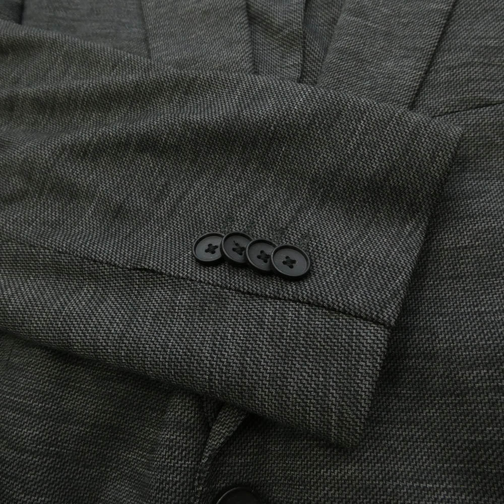 HUGO BOSS ヒューゴボス REDA社製 セットアップ スーツ Super120 スリムフィット ストレッチ ジャージー 2Bテーラードジャケット パンツ 2ピースセット グレー系 48【中古】