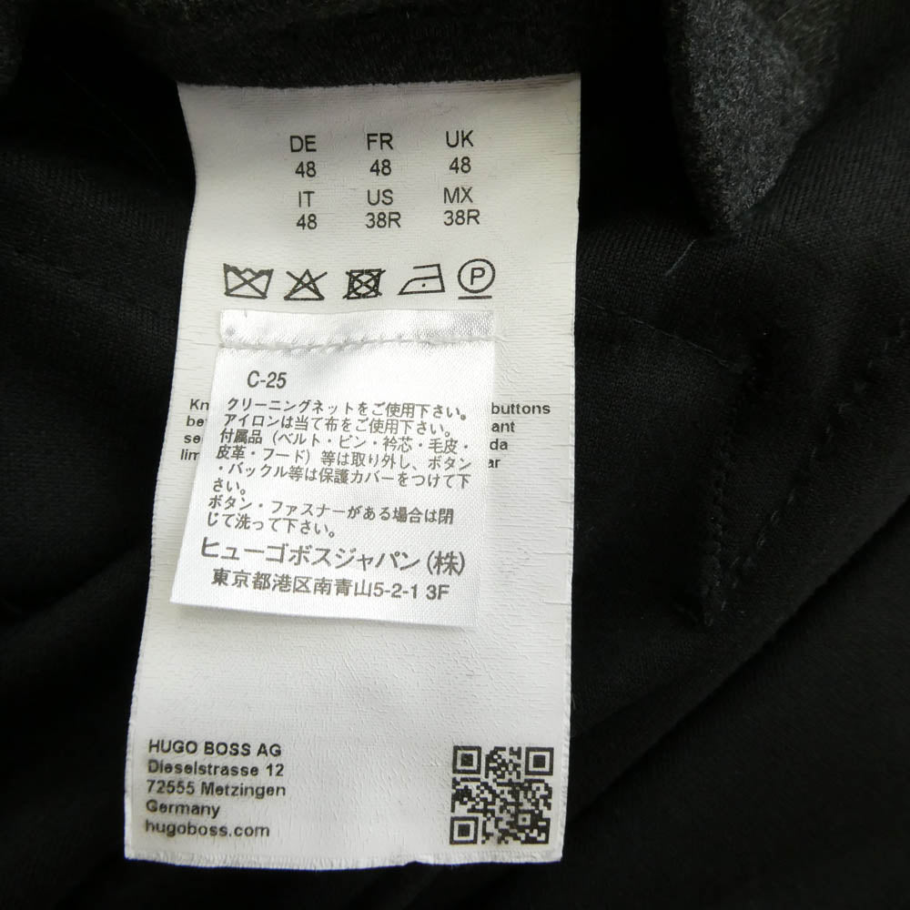 HUGO BOSS ヒューゴボス 2Bテーラードジャケット セットアップ スーツ ストレッチ ジャージー 2Bテーラードジャケット パンツ 2ピースセット 48サイズ グレー系 UK48【中古】