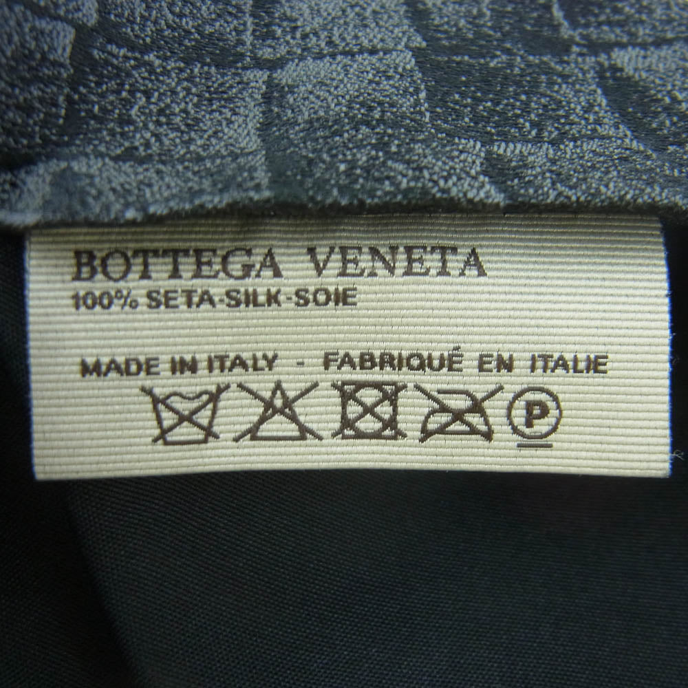 BOTTEGAVENETA ボッテガヴェネタ Intrecciato イントレチャート シルク ネクタイ イタリア製 ダークグレー系【中古】