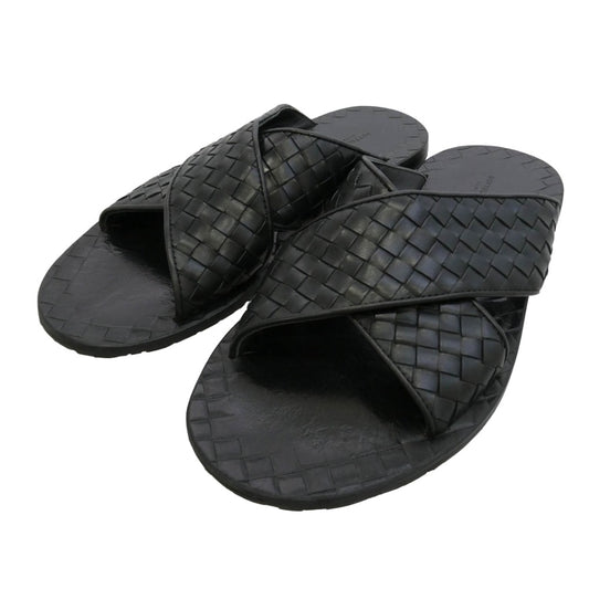 BOTTEGAVENETA ボッテガヴェネタ Intrecciato イントレチャート レザー サンダル ブラック系 41【中古】