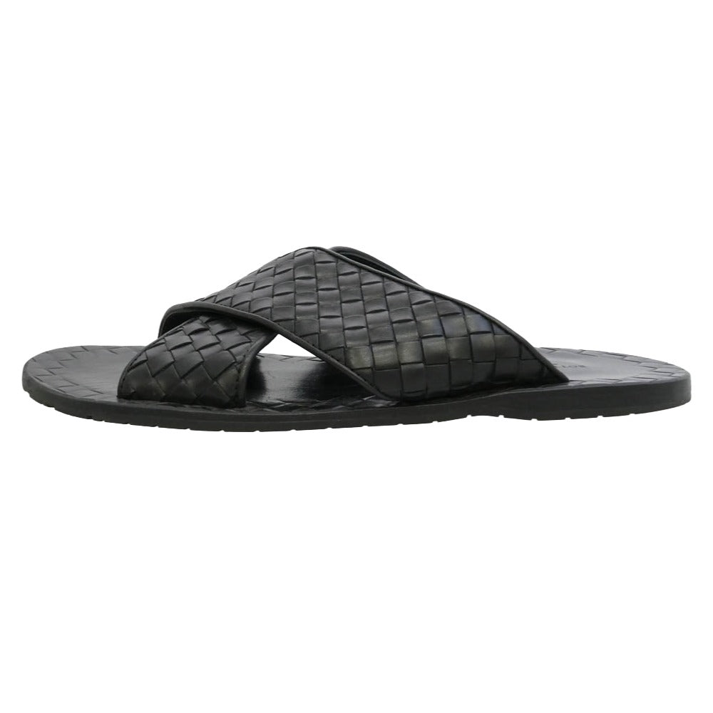 BOTTEGAVENETA ボッテガヴェネタ Intrecciato イントレチャート レザー サンダル ブラック系 41【中古】