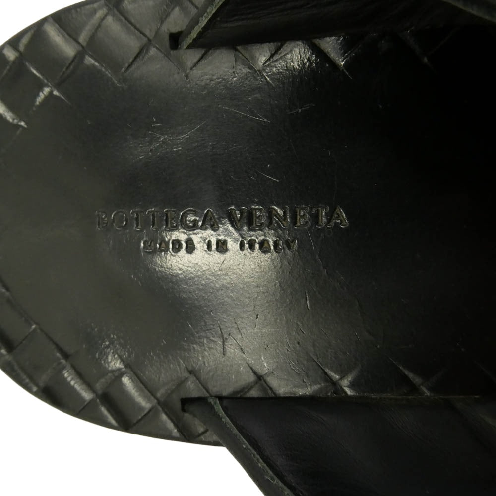 BOTTEGAVENETA ボッテガヴェネタ Intrecciato イントレチャート レザー サンダル ブラック系 41【中古】