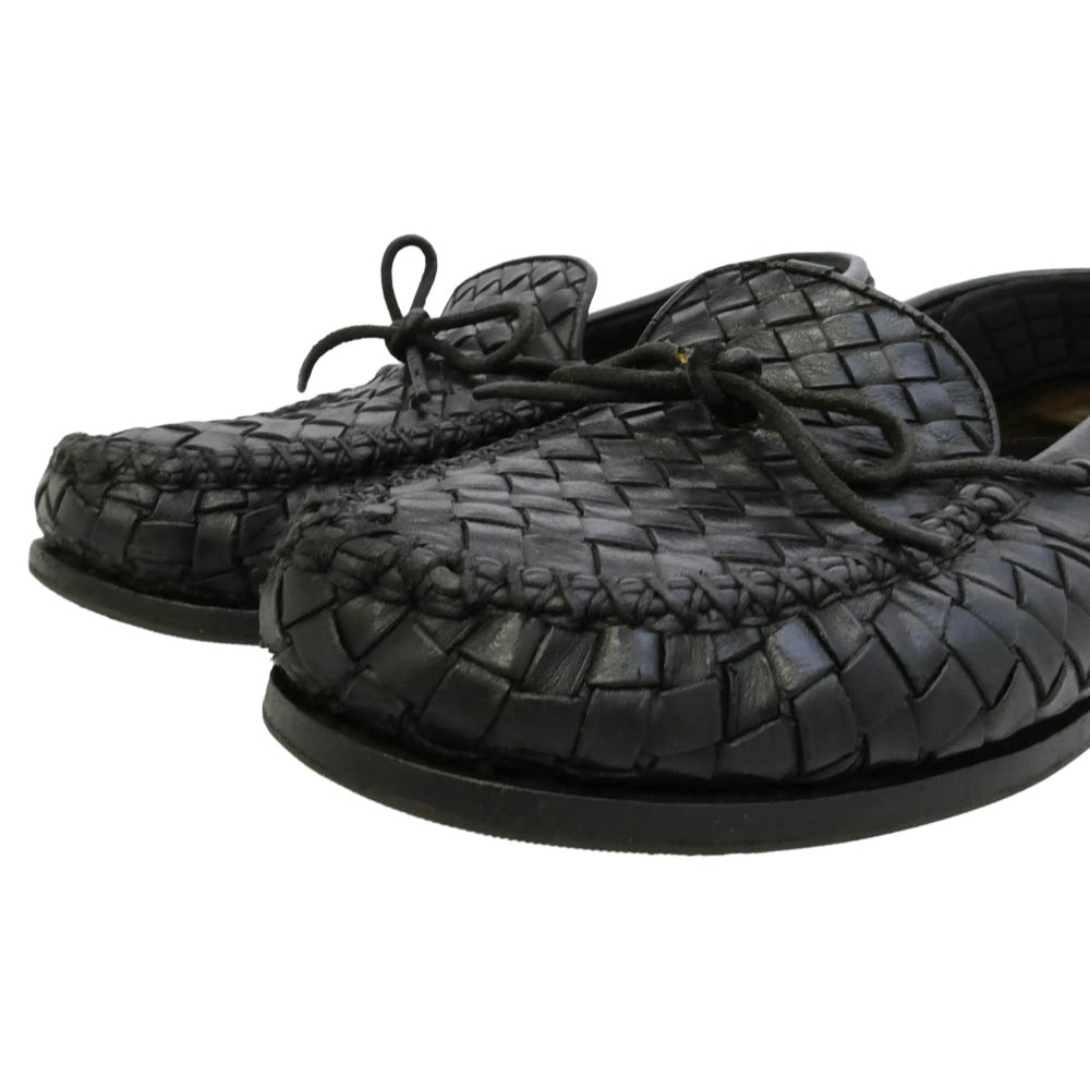 BOTTEGAVENETA ボッテガヴェネタ Intrecciato イントレチャート レザー ドライビングシューズ デッキシューズ ブラック系【中古】