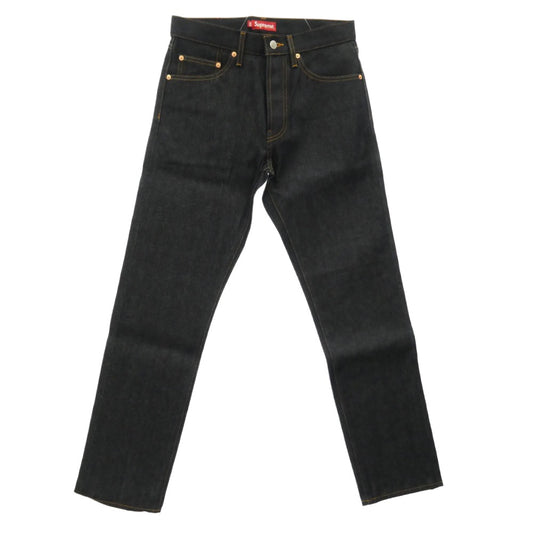 Supreme シュプリーム Rigid Slim Jean Indigo ボタンフライ リジッド スリム インディゴ ジーンズ デニムパンツ ダークネイビー系 30【極上美品】【中古】