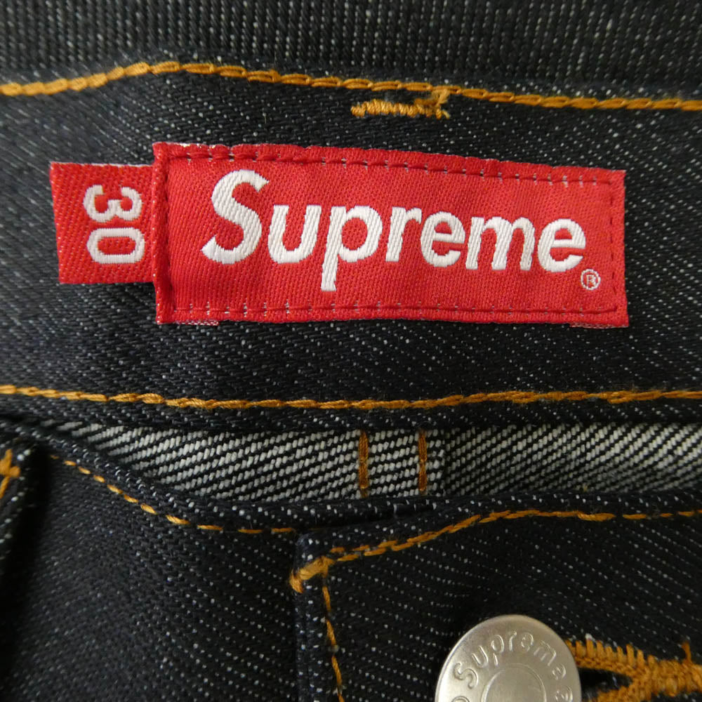 Supreme シュプリーム Rigid Slim Jean Indigo ボタンフライ リジッド スリム インディゴ ジーンズ デニムパンツ ダークネイビー系 30【極上美品】【中古】