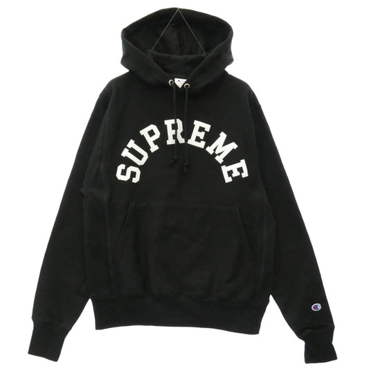 Supreme シュプリーム Champion チャンピオン 25SS x Champion チャンピオン Hooded Sweatshirt フーデッド スウェットシャツ フーディー パーカー ブラック系 S【新古品】【未使用】【中古】