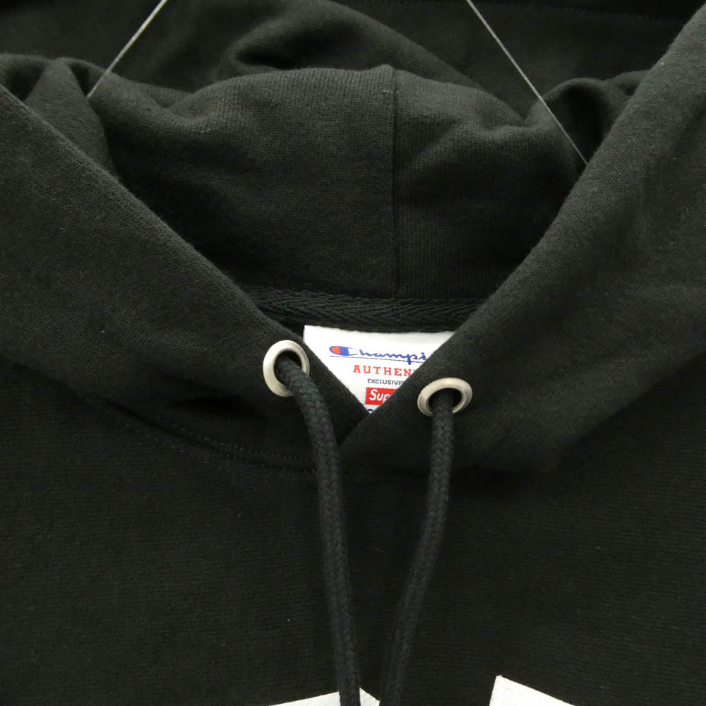 Supreme シュプリーム Champion チャンピオン 25SS x Champion チャンピオン Hooded Sweatshirt フーデッド スウェットシャツ フーディー パーカー ブラック系 S【新古品】【未使用】【中古】