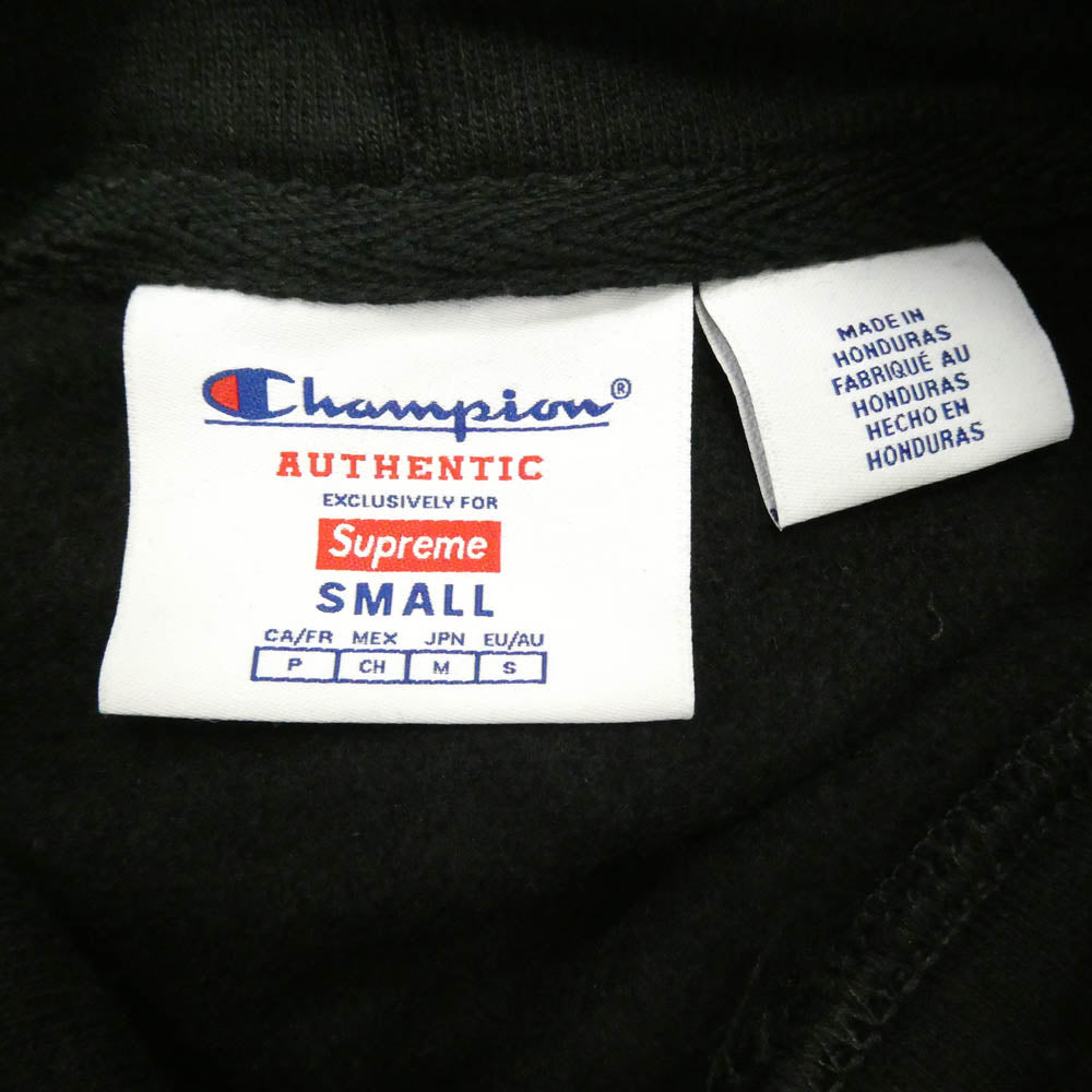 Supreme シュプリーム Champion チャンピオン 25SS x Champion チャンピオン Hooded Sweatshirt フーデッド スウェットシャツ フーディー パーカー ブラック系 S【新古品】【未使用】【中古】