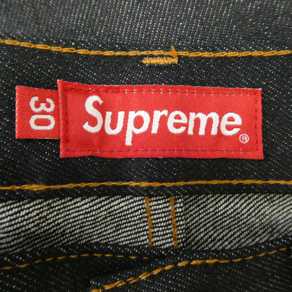 Supreme シュプリーム Rigid Slim Jean Indigo ボタンフライ リジッド スリム インディゴ ジーンズ デニムパンツ ダークネイビー系 30【極上美品】【中古】