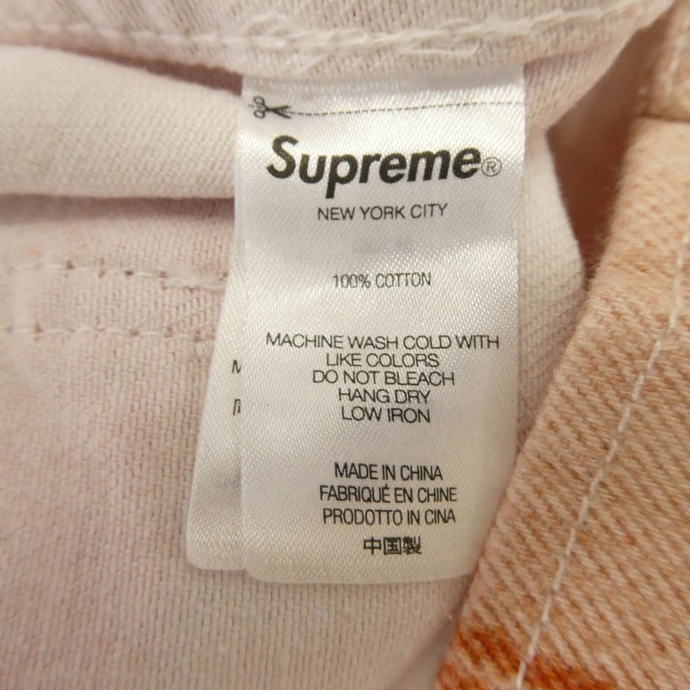 Supreme シュプリーム 21AW x Christopher Wool クリストファー ウール デニム ワーク ジップアップ ジャケット ブルゾン オレンジ系 M【極上美品】【中古】