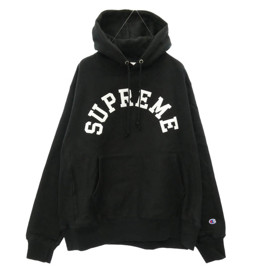 Supreme シュプリーム 25SS x Champion チャンピオン Hooded Sweatshirt フーデッド スウェットシャツ フーディー パーカー ブラック系 L【極上美品】【中古】