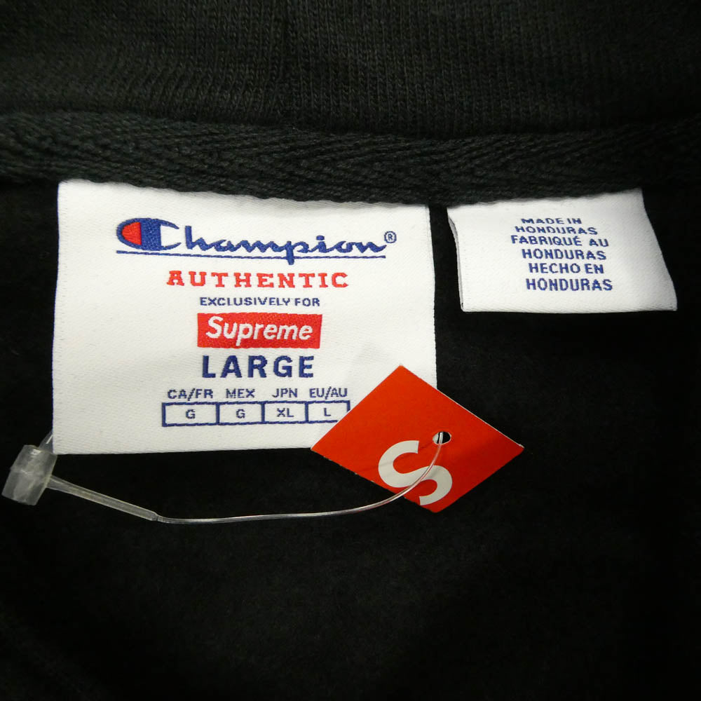 Supreme シュプリーム 25SS x Champion チャンピオン Hooded Sweatshirt フーデッド スウェットシャツ フーディー パーカー ブラック系 L【極上美品】【中古】