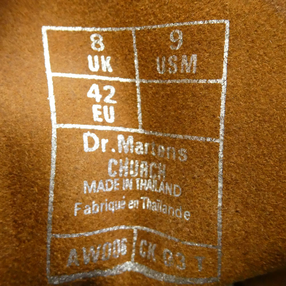 Dr.Martens ドクターマーチン 16054601 CHURCH チャーチ モンキーブーツ レザー ブーツ ワインレッド系 42【新古品】【未使用】【中古】