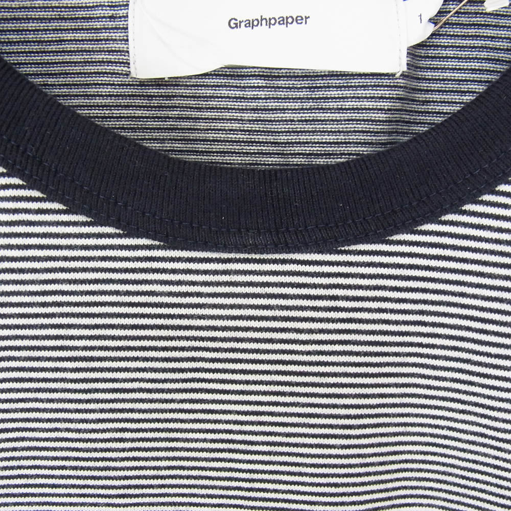 GRAPHPAPER グラフペーパー 25SS GU251-70116B Narrow Border S/S Tee NAVY×GRAY ナロー ボーダー 半袖 Tシャツ ネイビー系 1【中古】