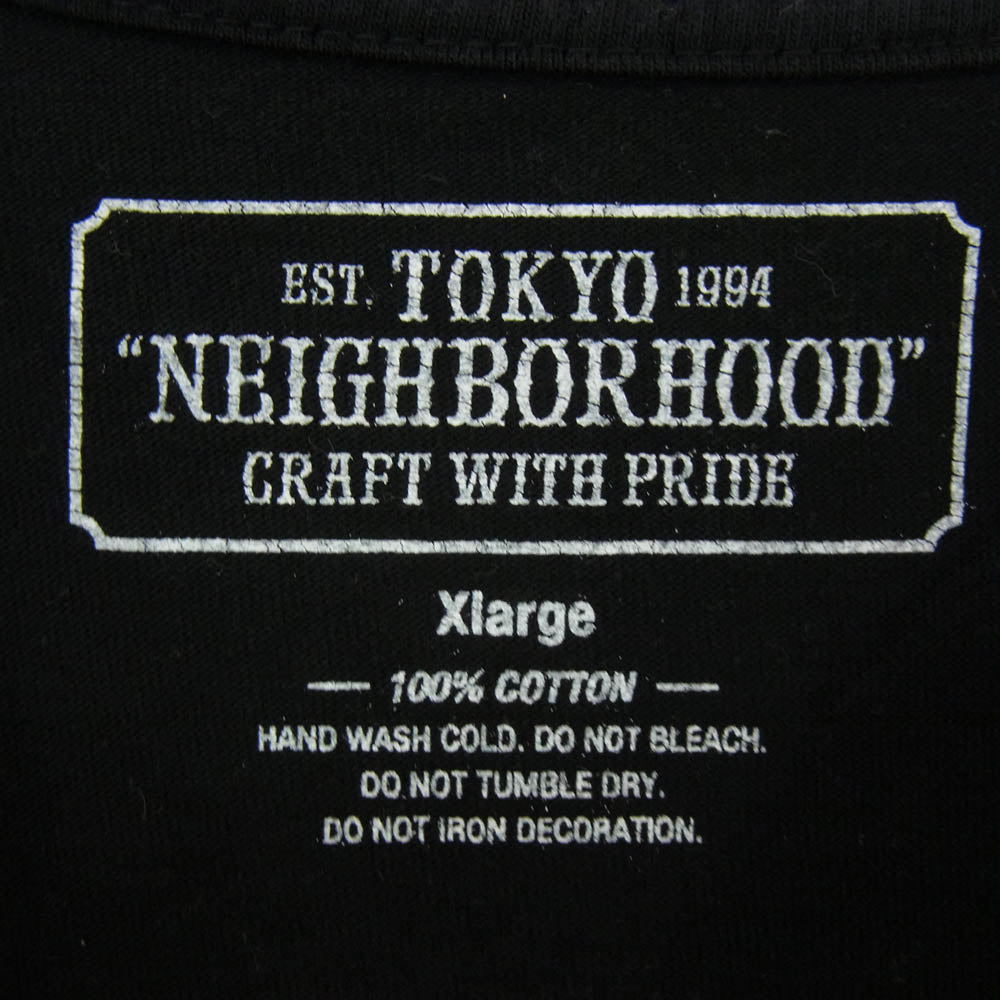 NEIGHBORHOOD ネイバーフッド Fuck em 刺繍 長袖 Tシャツ カットソー ブラック系 XL【中古】
