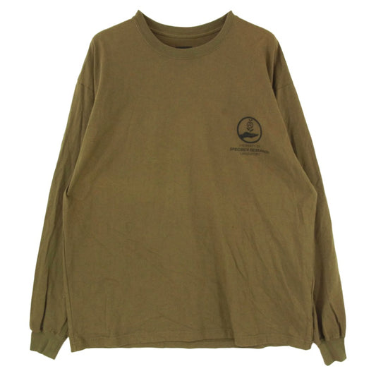 NEIGHBORHOOD ネイバーフッド SPECIMEN RESEARCH LABORATORY SRL ロゴ プリント 長袖 Tシャツ カットソー カーキ系 XL【中古】