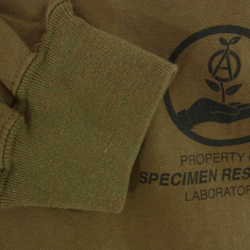 NEIGHBORHOOD ネイバーフッド SPECIMEN RESEARCH LABORATORY SRL ロゴ プリント 長袖 Tシャツ カットソー カーキ系 XL【中古】