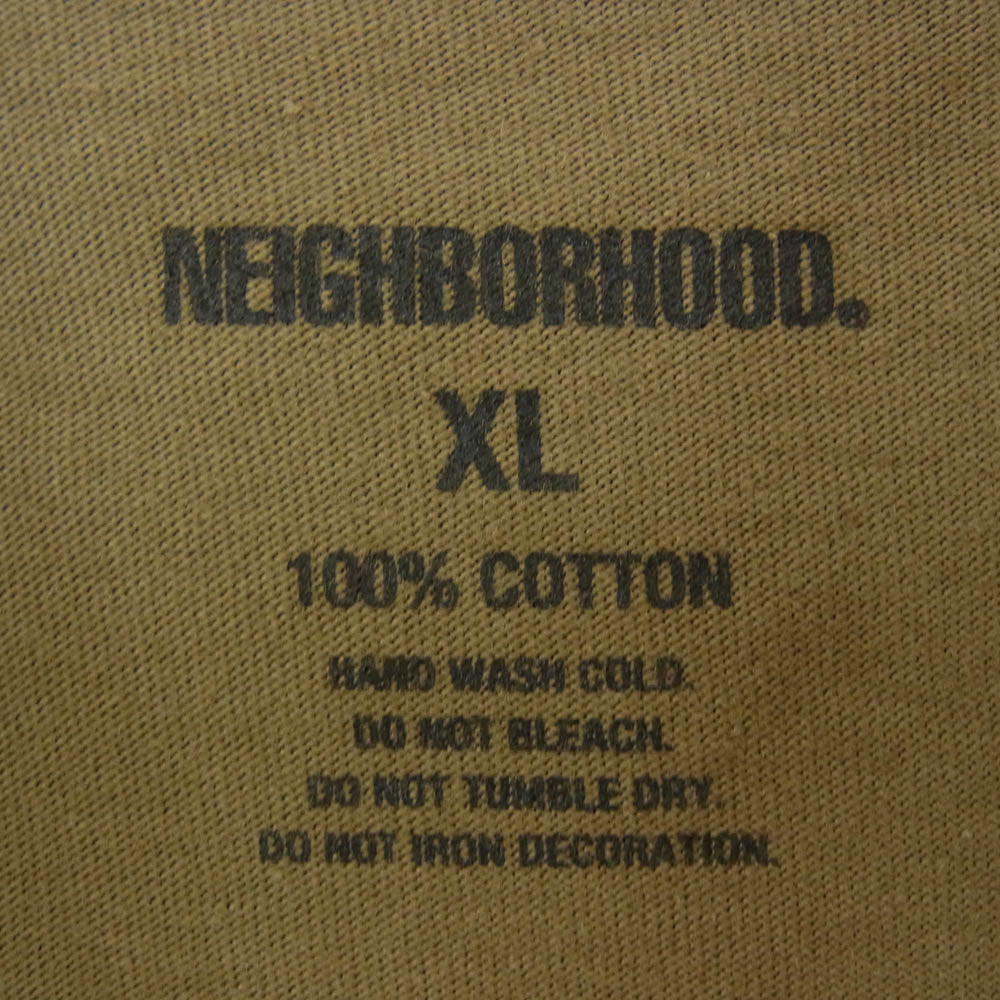 NEIGHBORHOOD ネイバーフッド SPECIMEN RESEARCH LABORATORY SRL ロゴ プリント 長袖 Tシャツ カットソー カーキ系 XL【中古】