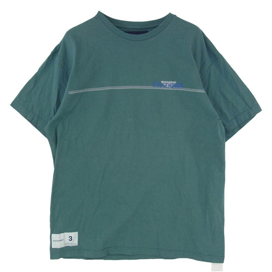 DESCENDANT ディセンダント 24SS 241ATDS-STM03S FLUKE UP SS ロゴ グラフィック プリント 半袖 Tシャツ グリーン系 3【中古】