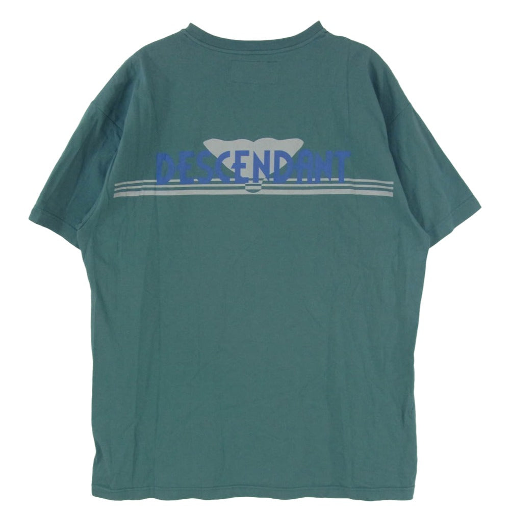 DESCENDANT ディセンダント 24SS 241ATDS-STM03S FLUKE UP SS ロゴ グラフィック プリント 半袖 Tシャツ グリーン系 3【中古】