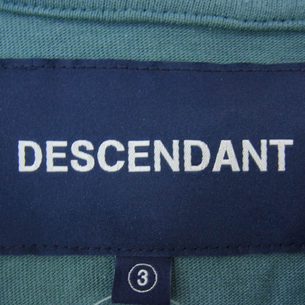 DESCENDANT ディセンダント 24SS 241ATDS-STM03S FLUKE UP SS ロゴ グラフィック プリント 半袖 Tシャツ グリーン系 3【中古】