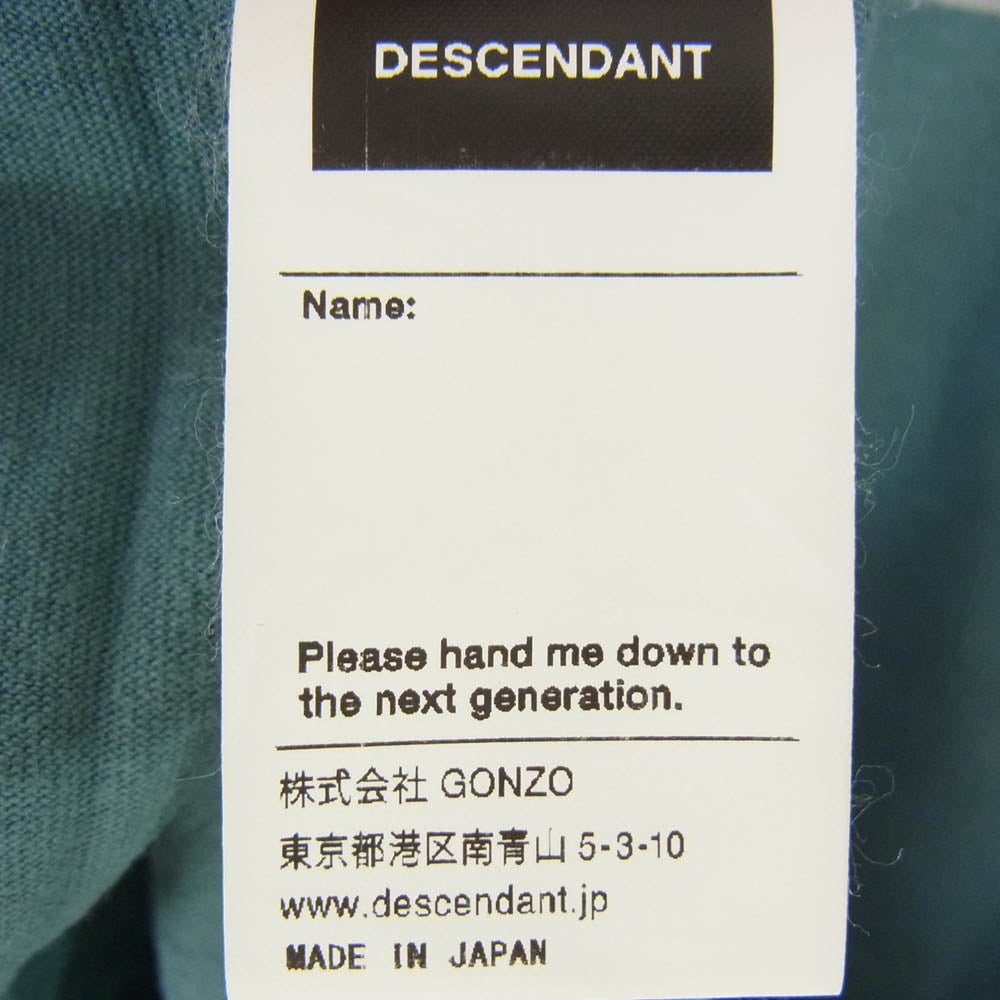 DESCENDANT ディセンダント 24SS 241ATDS-STM03S FLUKE UP SS ロゴ グラフィック プリント 半袖 Tシャツ グリーン系 3【中古】