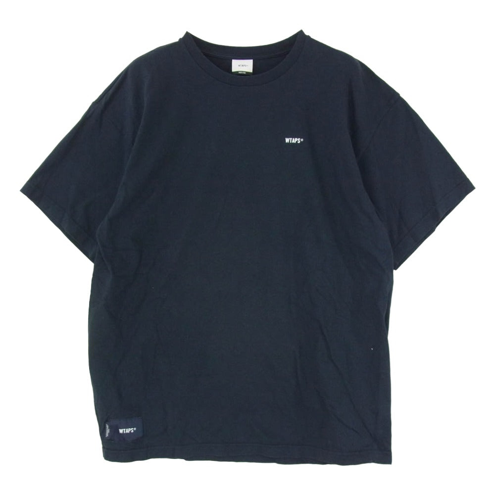 WTAPS ダブルタップス 23SS 231ATDT-STM09S LLW SS COTTON 半袖 コットン ロゴ クルーネック Tシャツ ネイビー系 3【中古】