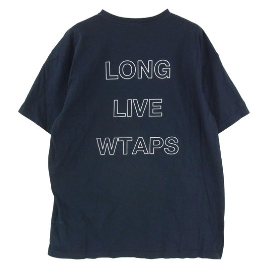 WTAPS ダブルタップス 23SS 231ATDT-STM09S LLW SS COTTON 半袖 コットン ロゴ クルーネック Tシャツ ネイビー系 3【中古】