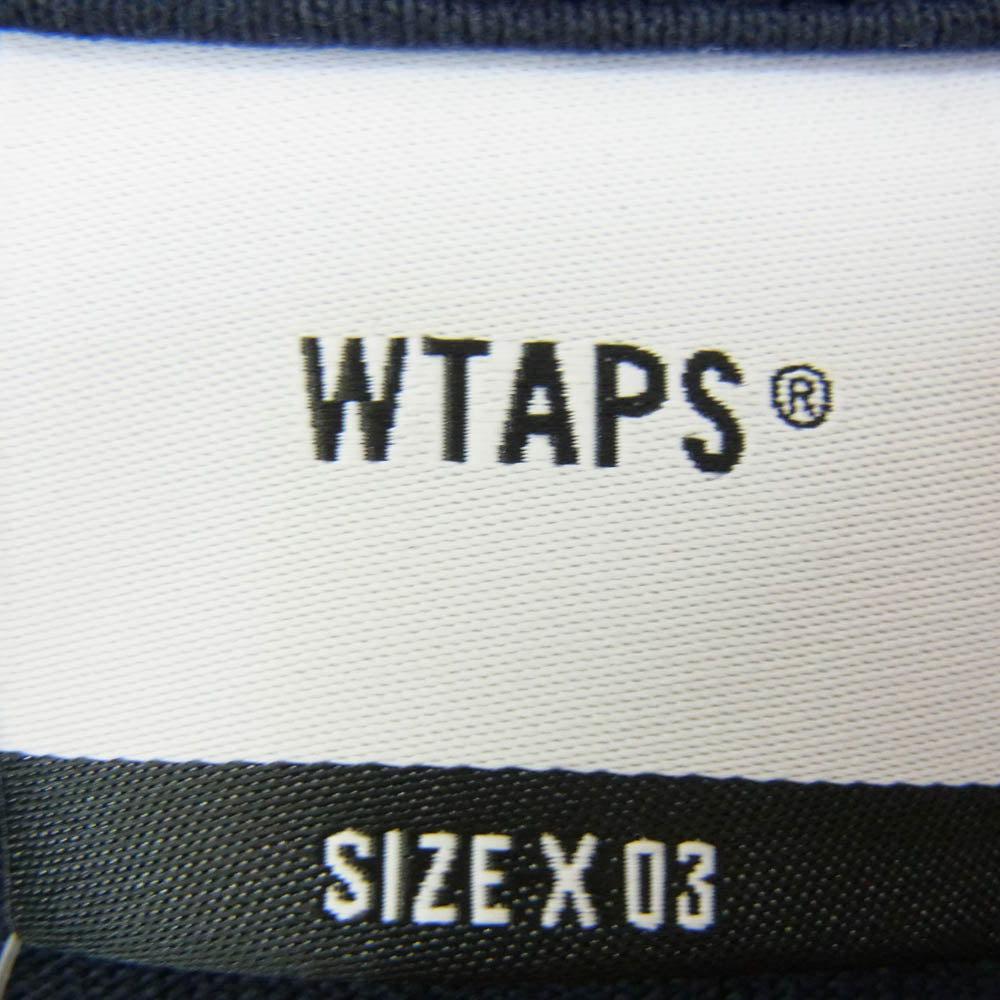 WTAPS ダブルタップス 23SS 231ATDT-STM09S LLW SS COTTON 半袖 コットン ロゴ クルーネック Tシャツ ネイビー系 3【中古】
