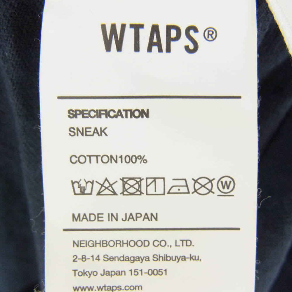 WTAPS ダブルタップス 23SS 231ATDT-STM09S LLW SS COTTON 半袖 コットン ロゴ クルーネック Tシャツ ネイビー系 3【中古】
