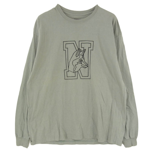 NEIGHBORHOOD ネイバーフッド 22SS 221PCNH-LT06 Wolf Tee ウルフ プリント 長袖 Tシャツ カットソー グレー系 L【中古】