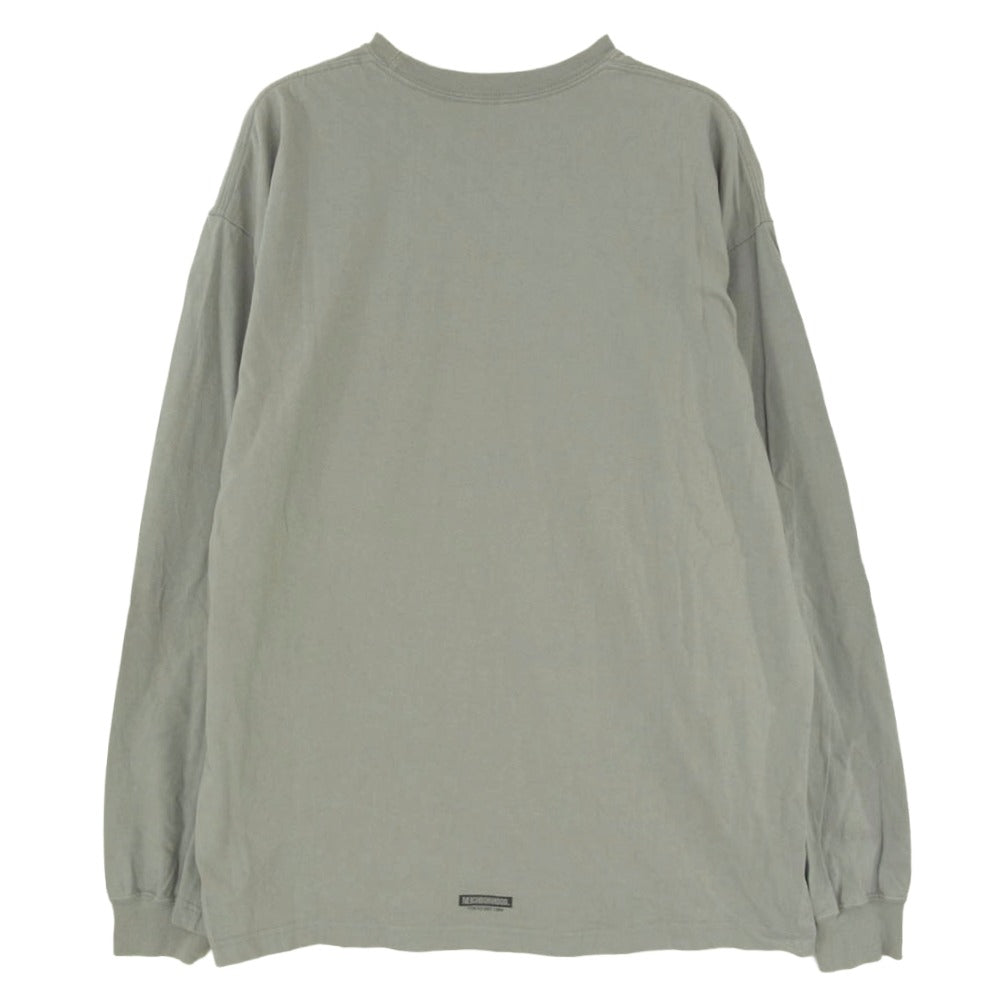 NEIGHBORHOOD ネイバーフッド 22SS 221PCNH-LT06 Wolf Tee ウルフ プリント 長袖 Tシャツ カットソー グレー系 L【中古】