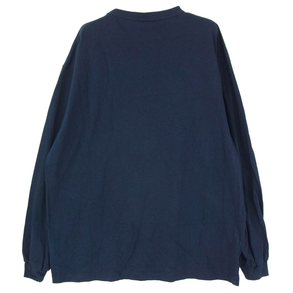 WTAPS ダブルタップス Champion チャンピオン 21SS C8-T410 × Champion Crewneck L/S Tee チャンピオン クルーネック ロングスリーブ カットソー Tシャツ ネイビー系 L【中古】