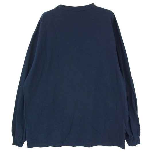 WTAPS ダブルタップス Champion チャンピオン 21SS C8-T410 × Champion Crewneck L/S Tee チャンピオン クルーネック ロングスリーブ カットソー Tシャツ ネイビー系 L【中古】