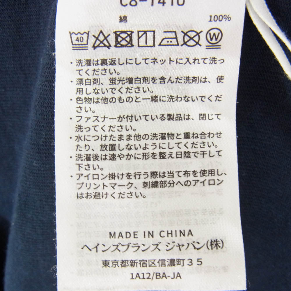 WTAPS ダブルタップス Champion チャンピオン 21SS C8-T410 × Champion Crewneck L/S Tee チャンピオン クルーネック ロングスリーブ カットソー Tシャツ ネイビー系 L【中古】