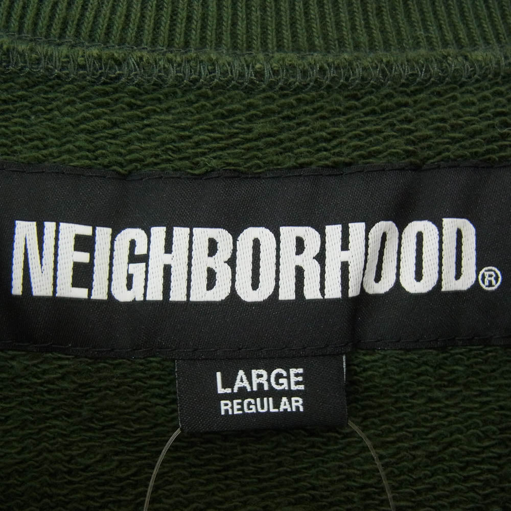NEIGHBORHOOD ネイバーフッド 23SS 231FPNH-CSM01 COLLEGE SWEATSHIRT LS カレッジ プルオーバー ロングスリーブ スウェットシャツ グリーン系 L【中古】