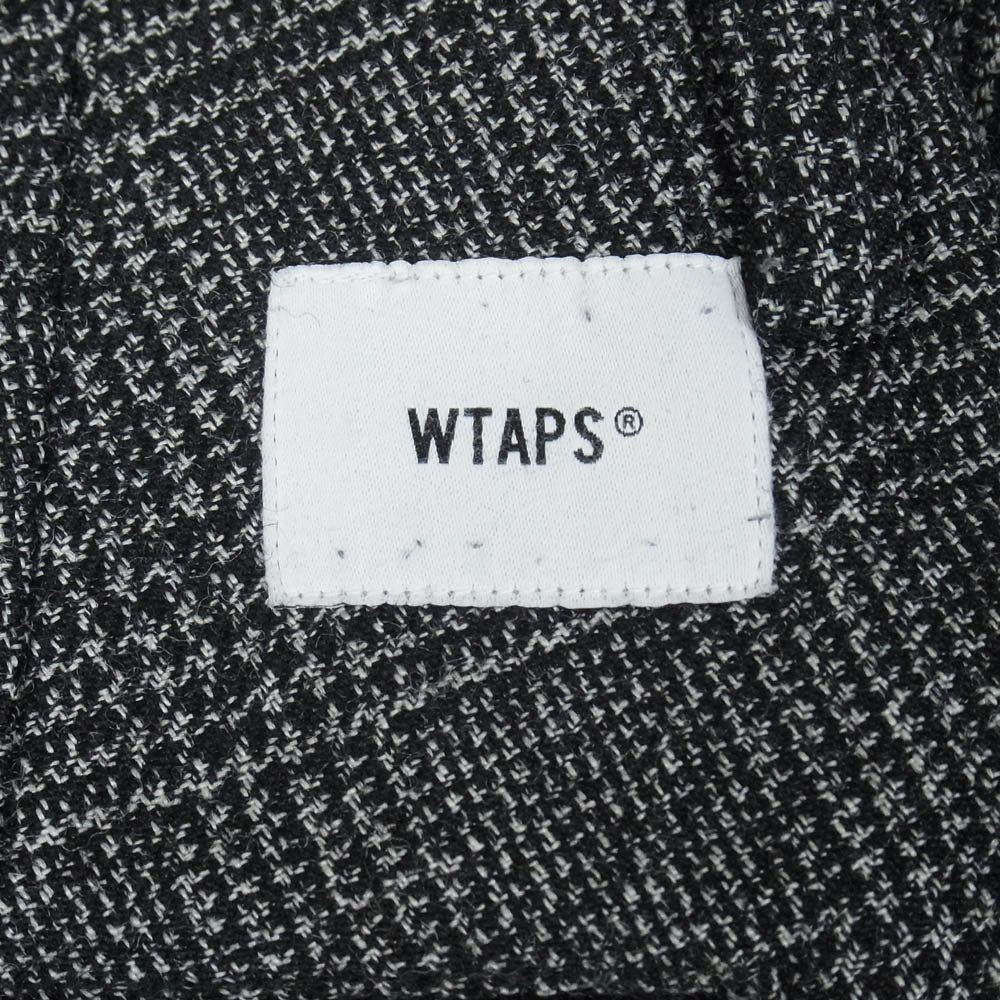 WTAPS ダブルタップス 20AW 202TQDT-PTM06 TUCK TROUSERS WOOL TWEED TEXTILE タック トラウザーズ ウール ツイード パンツ ブラック系 1【中古】