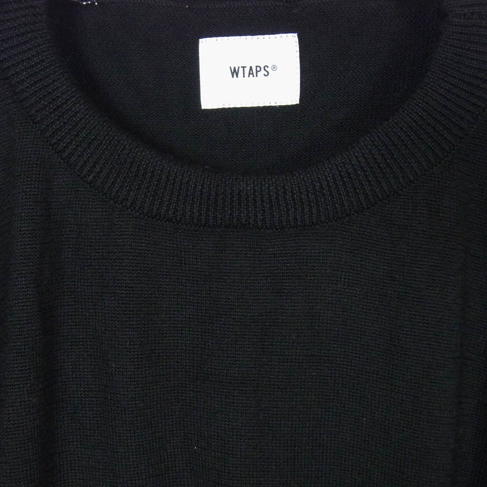 WTAPS ダブルタップス 20AW 202MADT-KNM01 DECK SWEATER WOOL デッキ クルーネック ウール ニット セーター ブラック系 4【中古】
