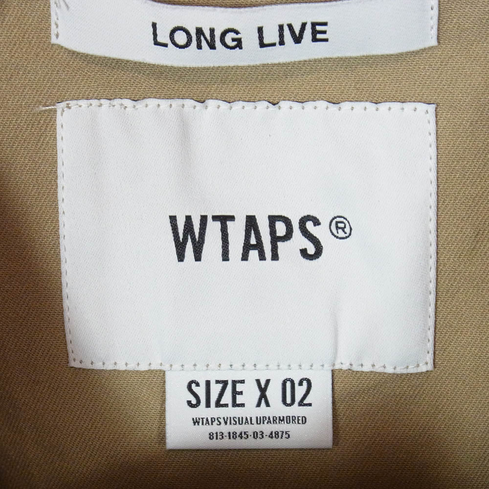 WTAPS ダブルタップス 21AW 212BRDT-SHM05 COTTON TWILL SMOCK LS コットンツイル プルオーバー クルーネック 長袖 スモック ベージュ系 2【中古】