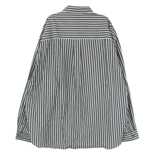 NEIGHBORHOOD ネイバーフッド 24SS 241AQNH-SHM02 STRIPE SHIRT LS ストライプ ロゴ コットン 長袖 シャツ ブラック系 XL【中古】