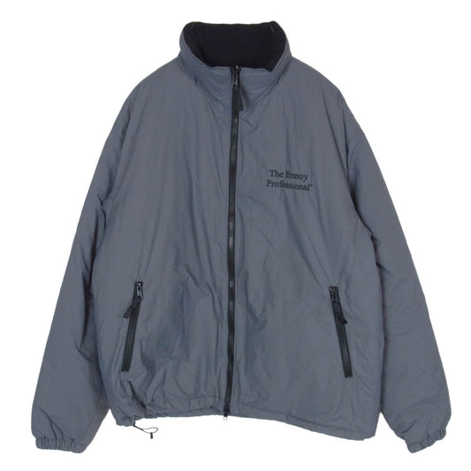 The Ennoy Professional ザ エンノイ プロフェッショナル 22AW AW22BRENJK03LP × スタイリスト私物 Nylon Padded Jacket ナイロン パデッド ダブルジップ ジャケット 青灰系 M【中古】