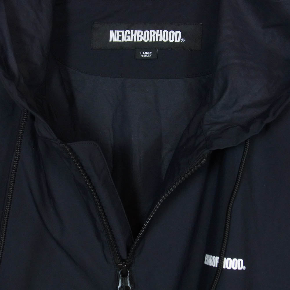 NEIGHBORHOOD ネイバーフッド 22AW 222TSNH-JKM02 ANORAK JK.NY アノラック ジャケット ロゴ プルオーバー ナイロン パーカー アウター ブラック系 L【中古】