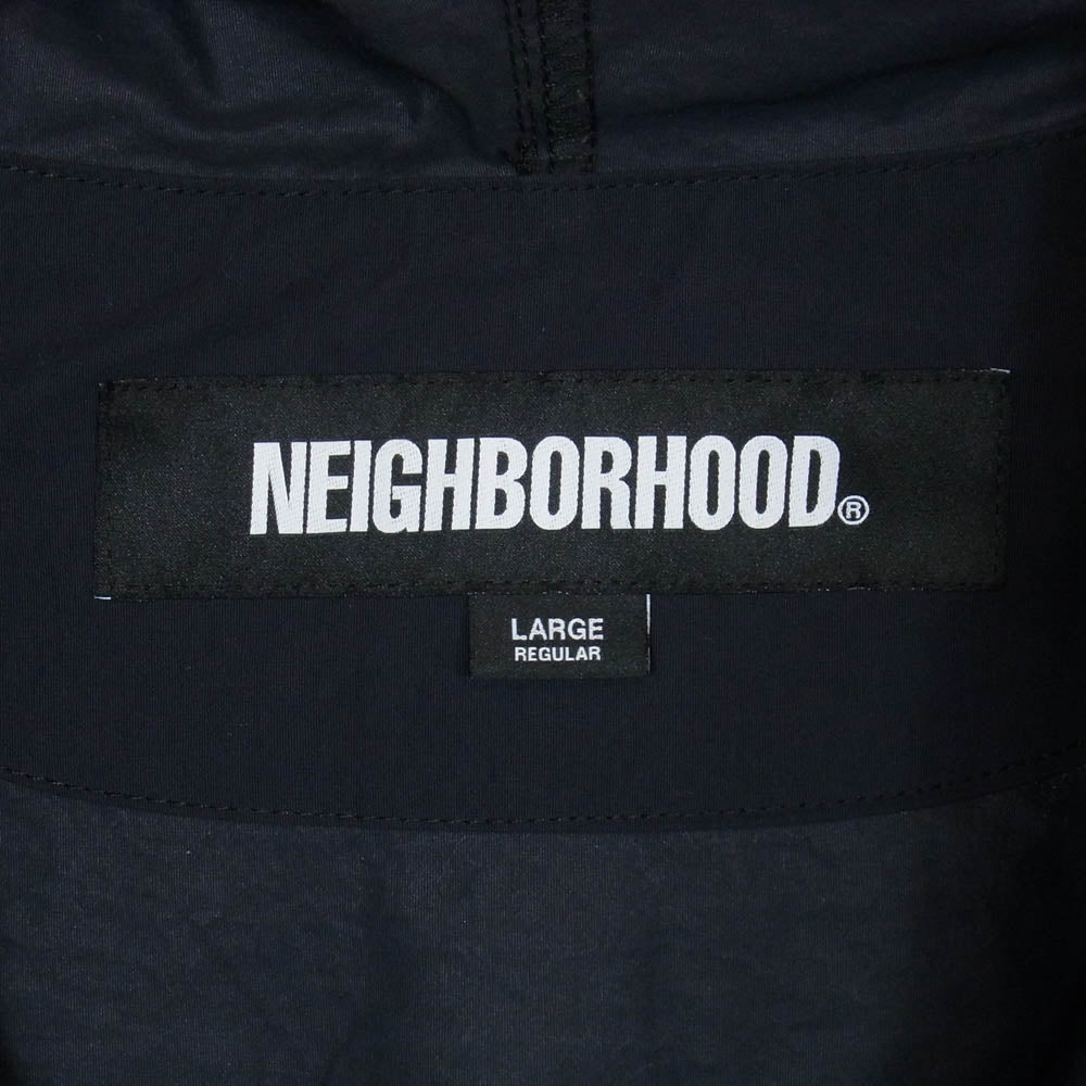 NEIGHBORHOOD ネイバーフッド 22AW 222TSNH-JKM02 ANORAK JK.NY アノラック ジャケット ロゴ プルオーバー ナイロン パーカー アウター ブラック系 L【中古】